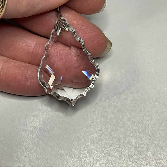Vintage Sterling Silver Cut Crystal Pendant for Necklace - Picture 7 of 8